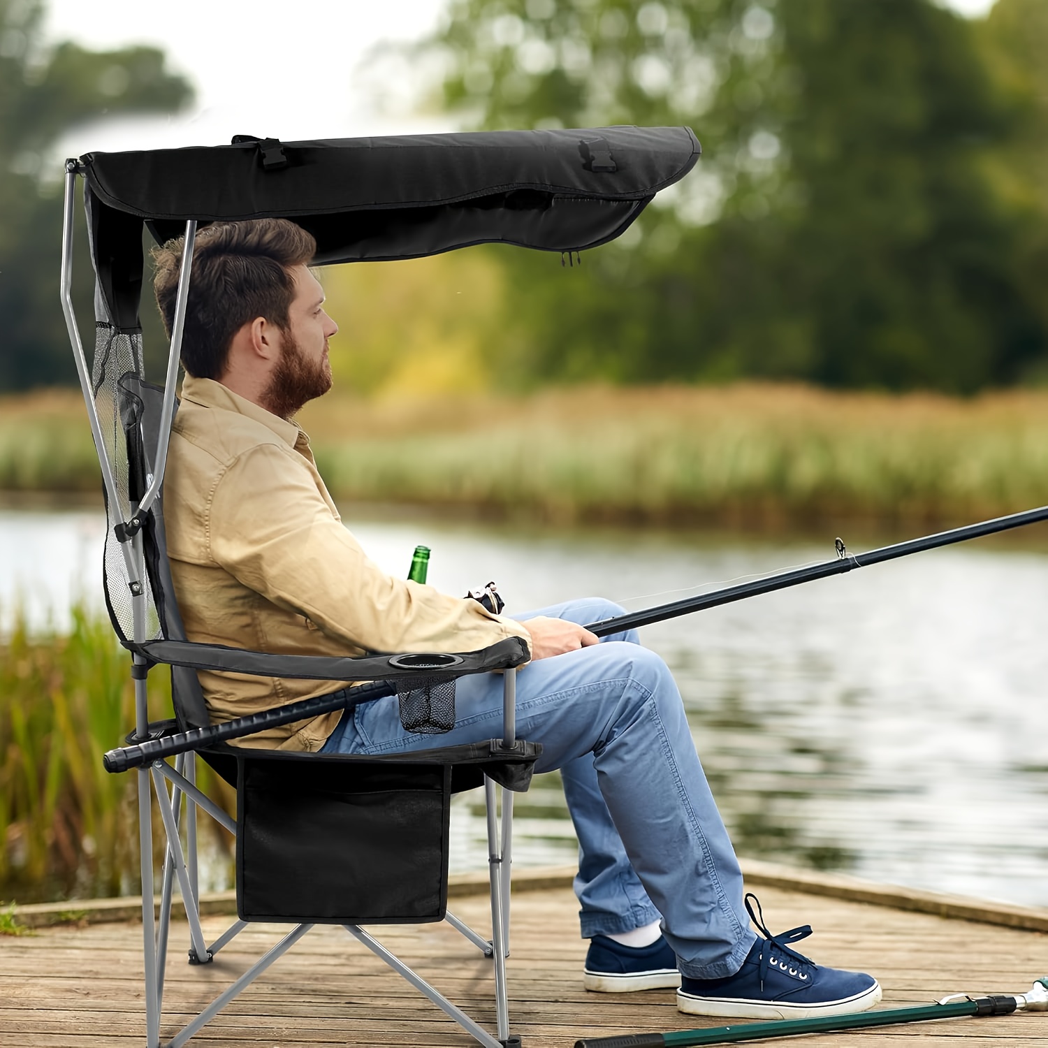 Camping Chairs, with Sunshade  - đánh giá và giá Fishing Equipment In China