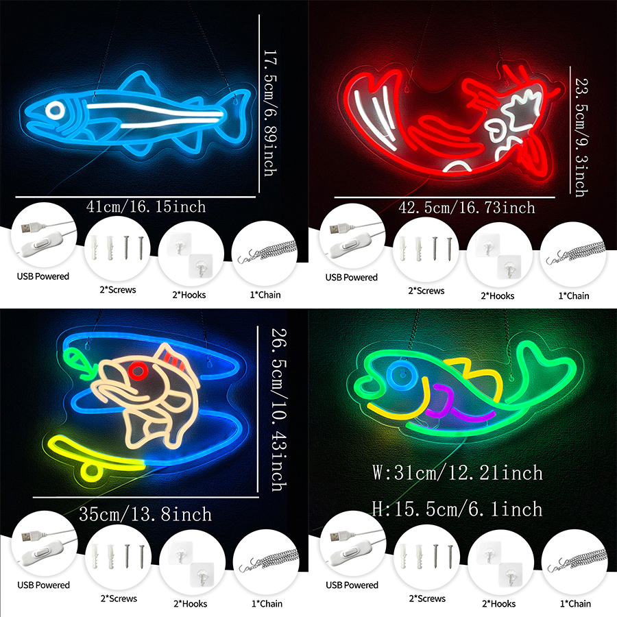 Fish Led Neon Sign, Cartoon Lu - đánh giá và giá Fishing Equipment Kitchener