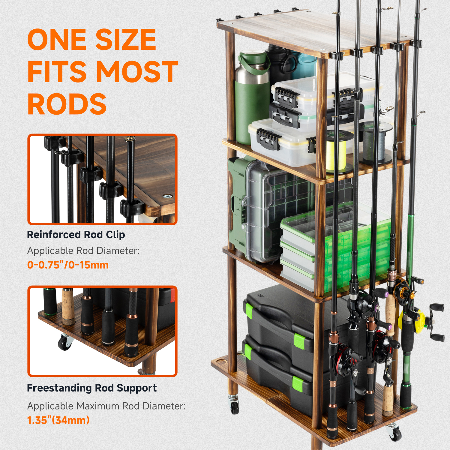 Cylindrical Floor Standing Fis - đánh giá và giá Fishing Rod Pod